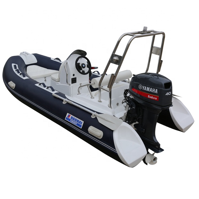 Fishing Boat Fiberglass - 13フィート（3.9メートル）ダブルモデルハイパロン製インフレータブルボート、1.2mmグラスファイバーとPVC製リブモーターボート、ディープVハル、屋外釣り用