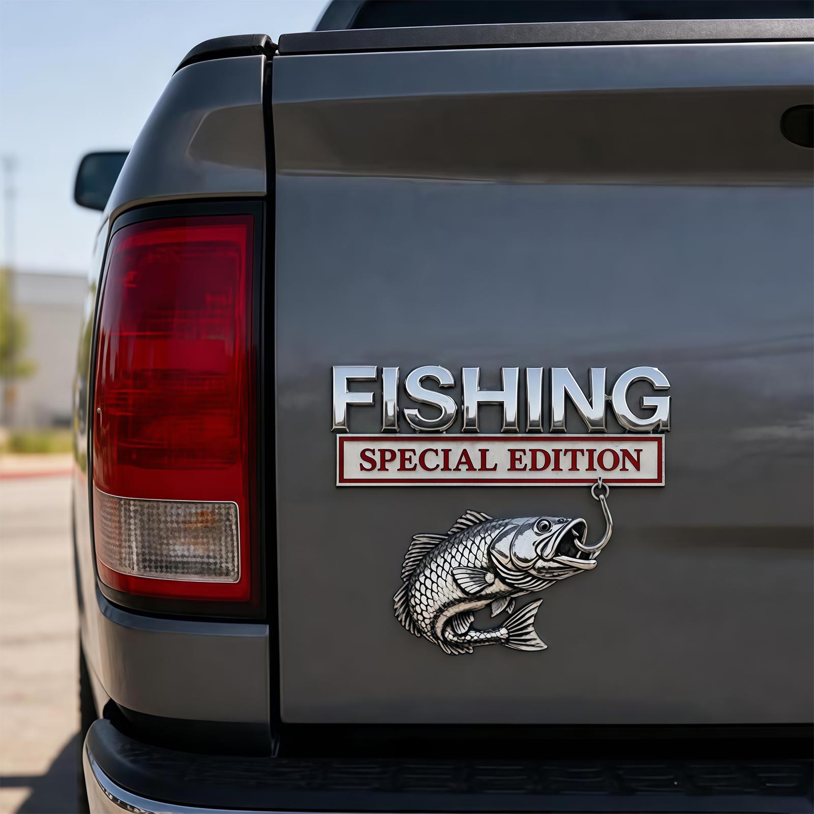 Fishing Boat Oar - 車のエンブレムとバッジ、メタルフィッシング特別版、楽しいカーアクセサリー、自動車ステッカー、モーター、SUV、RV、セダン、トレーラー、ボート用