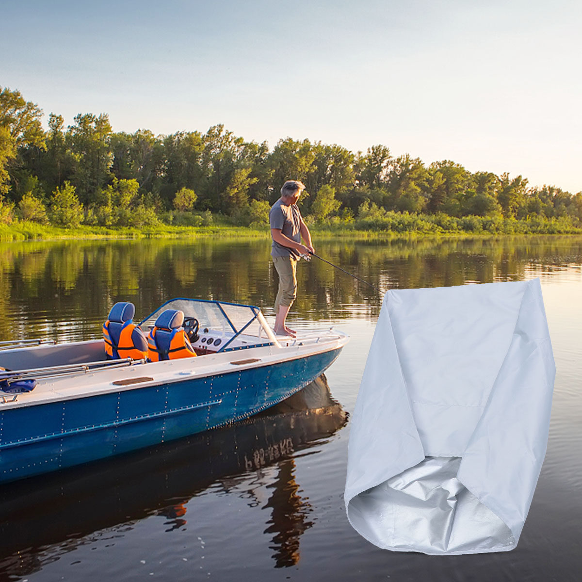 ボートシートカバー ホワイトオックスフォード生地 屋外保護  - Fishing Boat Cover のレビューと価格