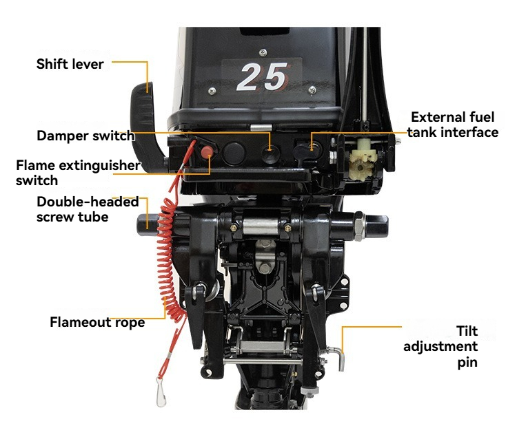 2ストローク25馬力326cc船外機マリンショートシャフト高 - Fishing Boat Outboard Motor のレビューと価格